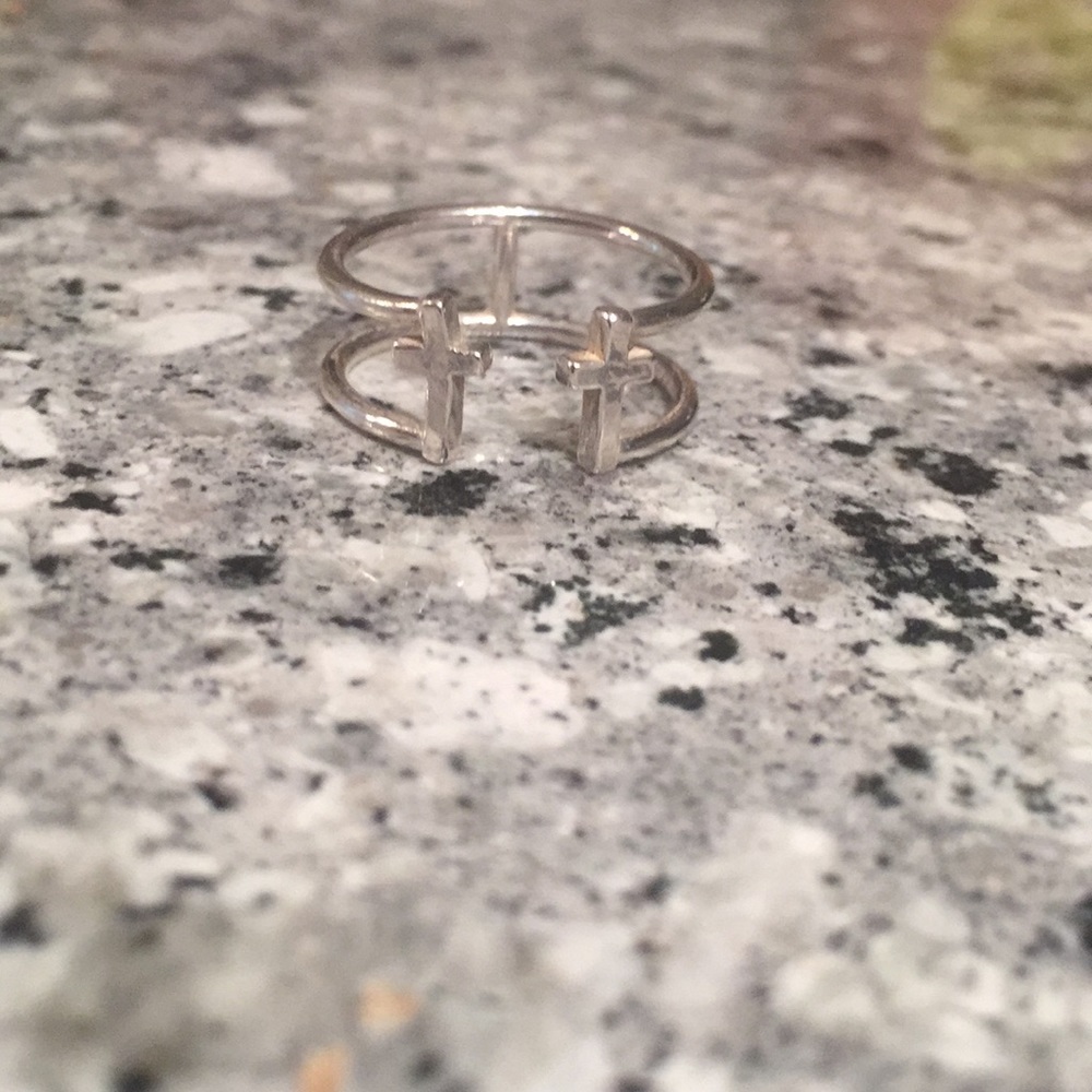 NWOT ALEX AND ANI double Cross ring in sterling